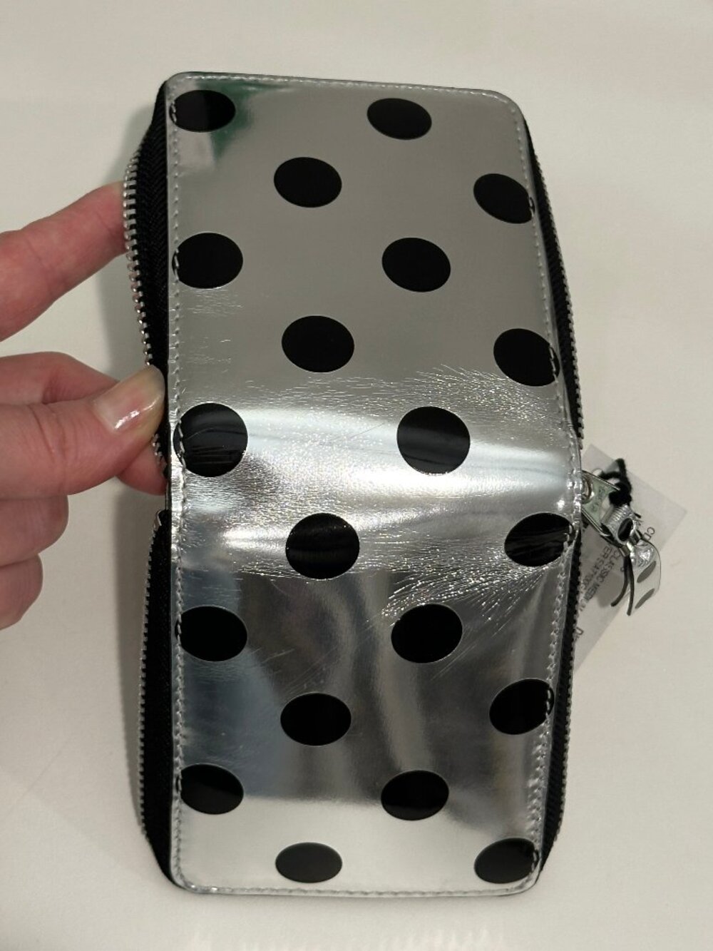 RARE Comme des Garçons Medium Classic Wallet Optical Group Dot Silver - Picture 6 of 7